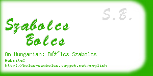 szabolcs bolcs business card